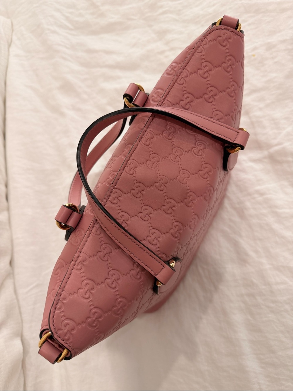Gucci Rose Pink Embossed GG Leather Tote - Picture 2 of 12
